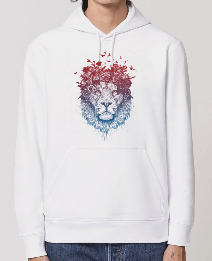 Essential unisex hoodie sweatshirt Drummer Floral lion III Par Balàzs Solti