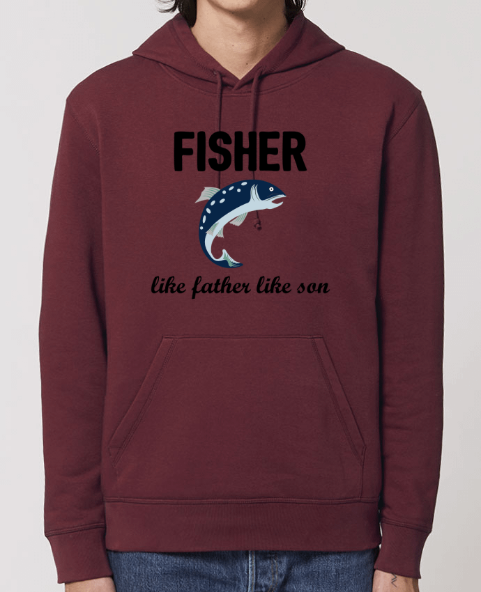 Essential unisex hoodie sweatshirt Drummer Fisher Like father like son Par tunetoo
