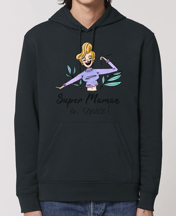 Essential unisex hoodie sweatshirt Drummer Super Maman en service Par ShoppingDLN