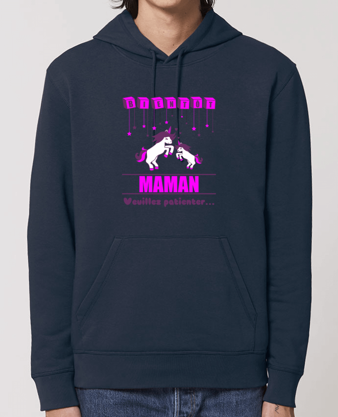 Essential unisex hoodie sweatshirt Drummer Bientôt Maman, licorne Par Benichan