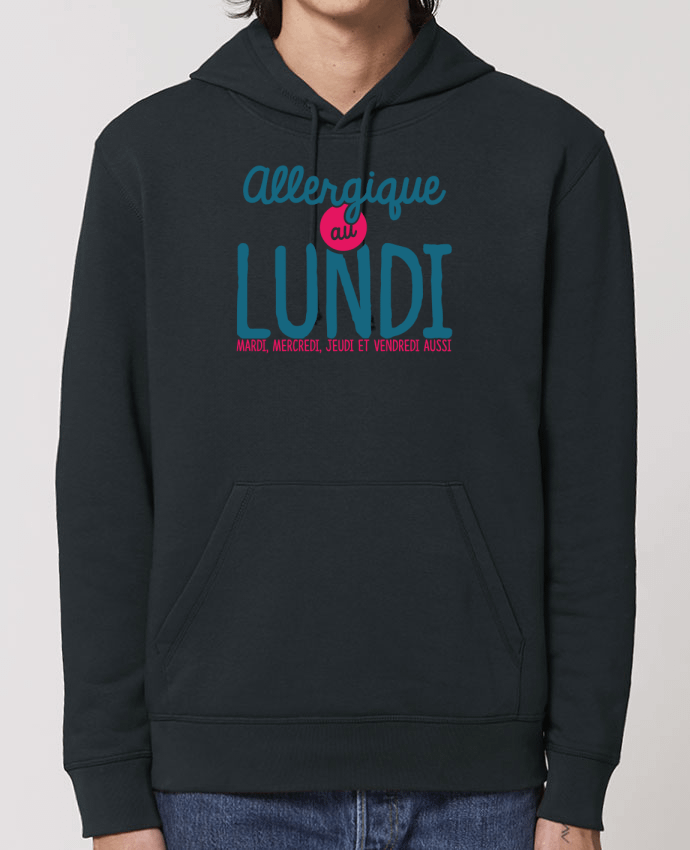 Essential unisex hoodie sweatshirt Drummer ALLERGIQUE AU LUNDI ... MAIS PAS QUE Par PTIT MYTHO