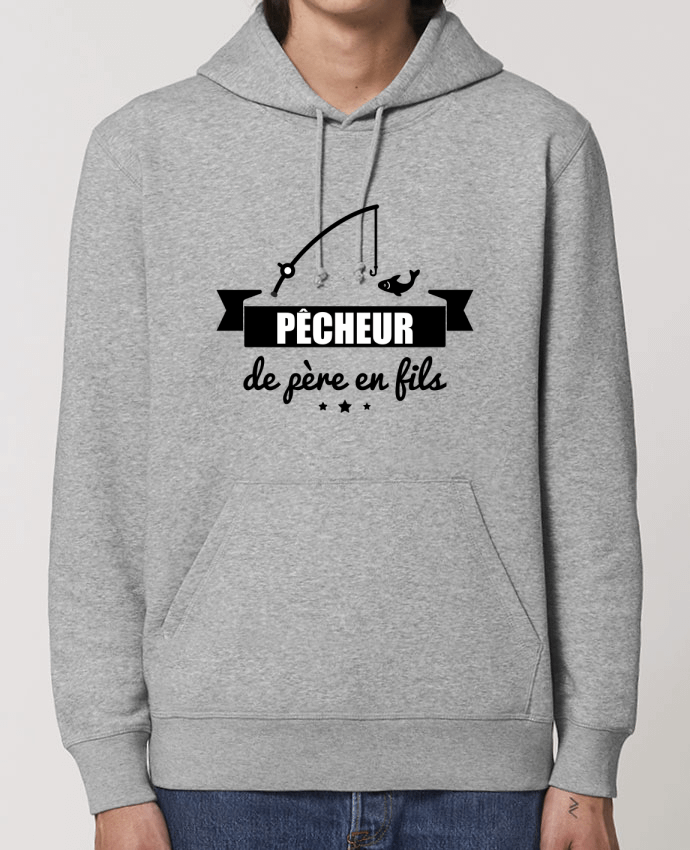 Sweat-Shirt Capuche Essentiel Unisexe Drummer Pêcheur de père en fils, pêcheur, pêche Par Benichan