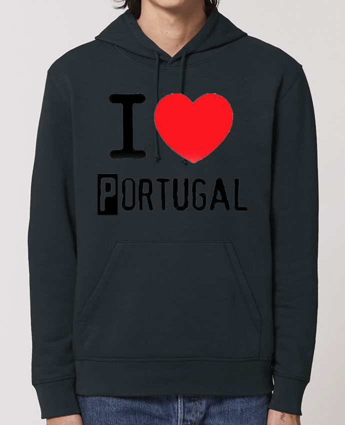 Sweat-Shirt Capuche Essentiel Unisexe Drummer I Love Portugal Par HumourduPortugal