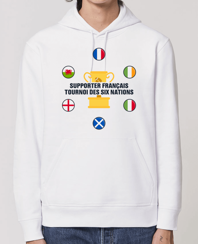 Sweat-Shirt Capuche Essentiel Unisexe Drummer Supporter français - Tournoi des six nations Par tunetoo