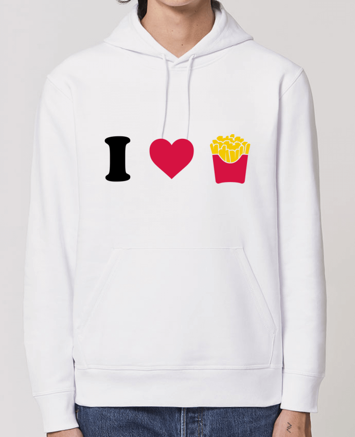 Essential unisex hoodie sweatshirt Drummer I love fries Par tunetoo