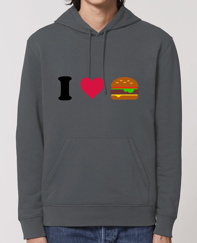 Sweat-Shirt Capuche Essentiel Unisexe Drummer I love burger Par tunetoo