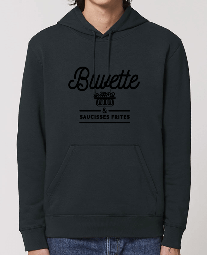 Essential unisex hoodie sweatshirt Drummer Buvette et Saucisse frites Par Rustic