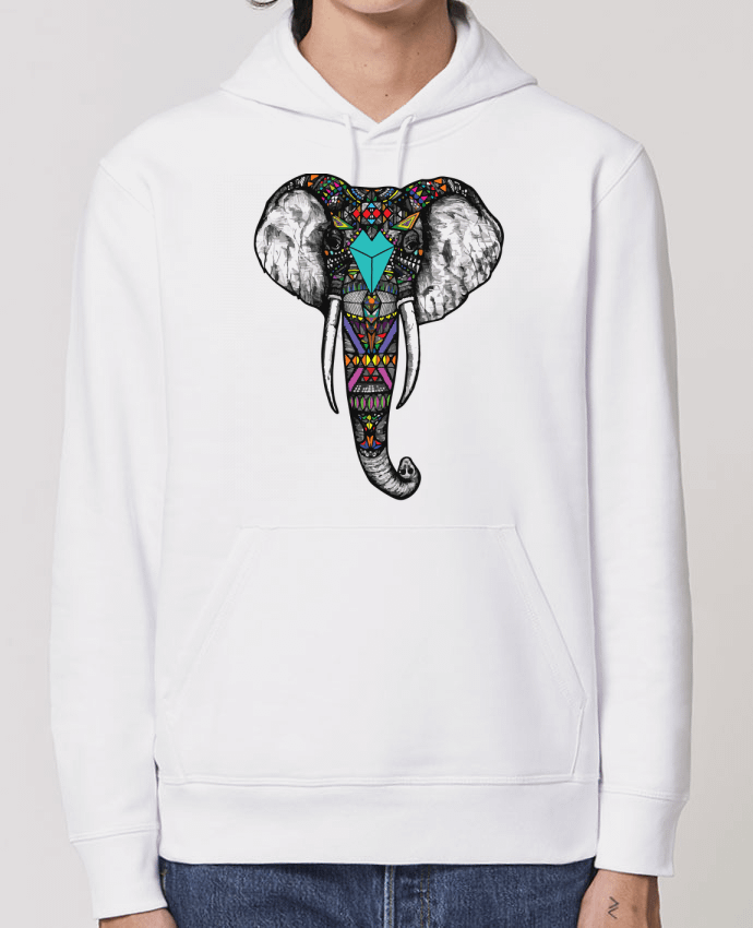 Sweat-Shirt Capuche Essentiel Unisexe Drummer Éléphant indien Par jorrie