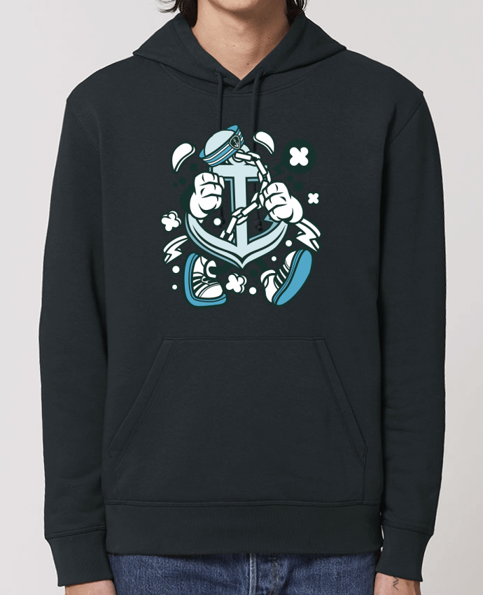 Essential unisex hoodie sweatshirt Drummer Ancre de bateau Cartoon | By Kap Atelier Cartoon Par Kap Atelier