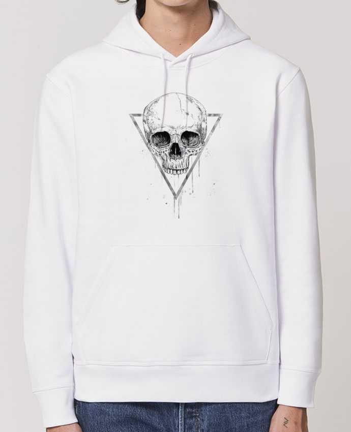 Sudadera Essential con capucha unisex  Drummer Skull in a triangle (bw) Par Balàzs Solti