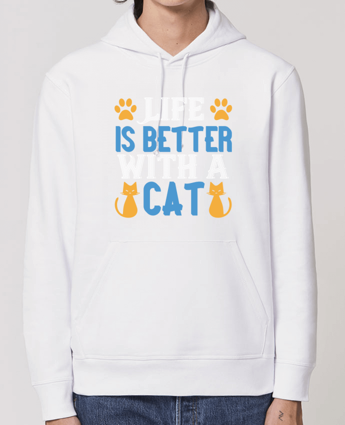 Sudadera Essential con capucha unisex  Drummer La vie est meilleure avec un chat Par Boxsoo