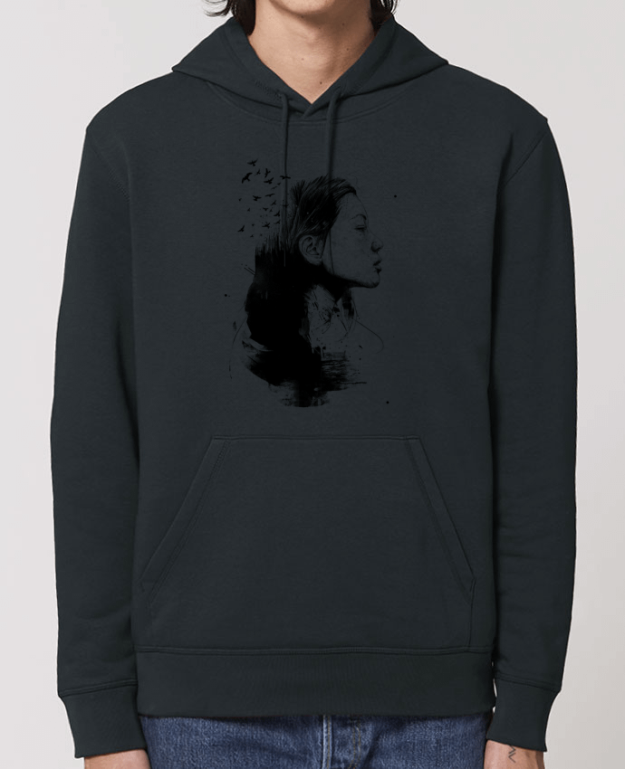 Essential unisex hoodie sweatshirt Drummer Open your mind (bw) Par Balàzs Solti