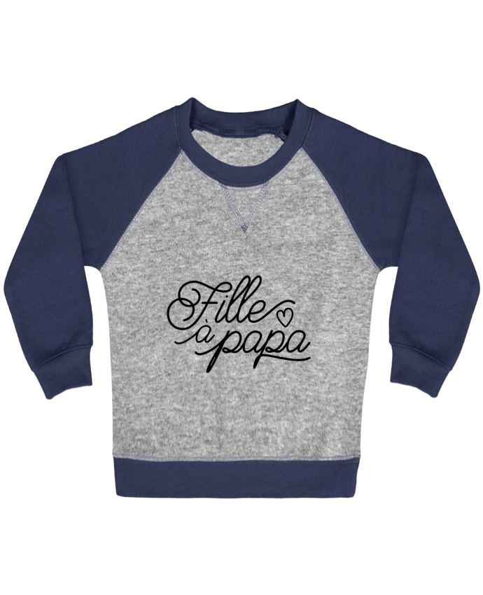 Sudadera Bebé Cuello Redondo Mangas Contraste Fille à papa por tunetoo