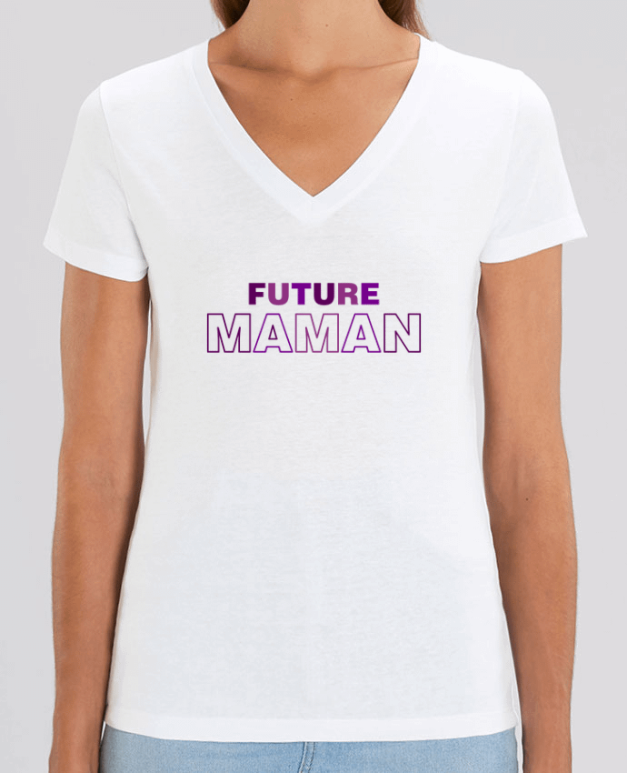 Women V-Neck T-shirt Stella Evoker Future Maman Par  tunetoo