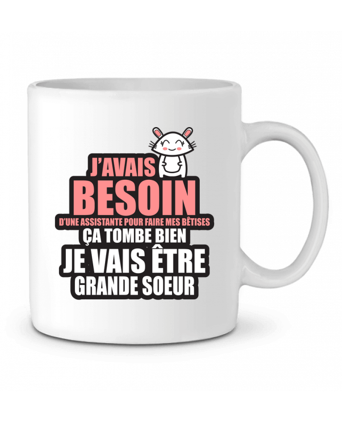 Mug  Besoin d'un assistant pour bêtises je vais être grande soeur par DomTomShirt