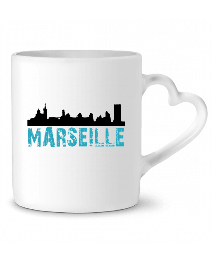 Mug coeur Marseille Line Noir par JYR Studios