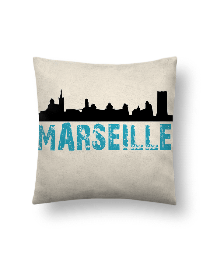 Coussin suédine Marseille Line Noir par JYR Studios
