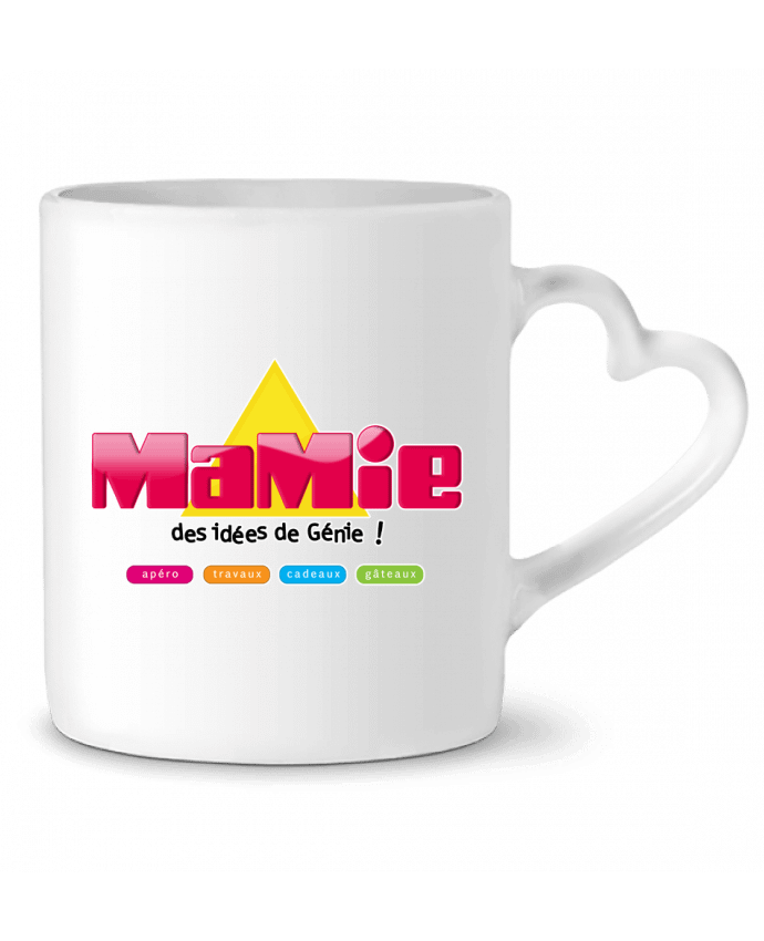 Mug coeur Mamie des idées de génie par JYR Studios