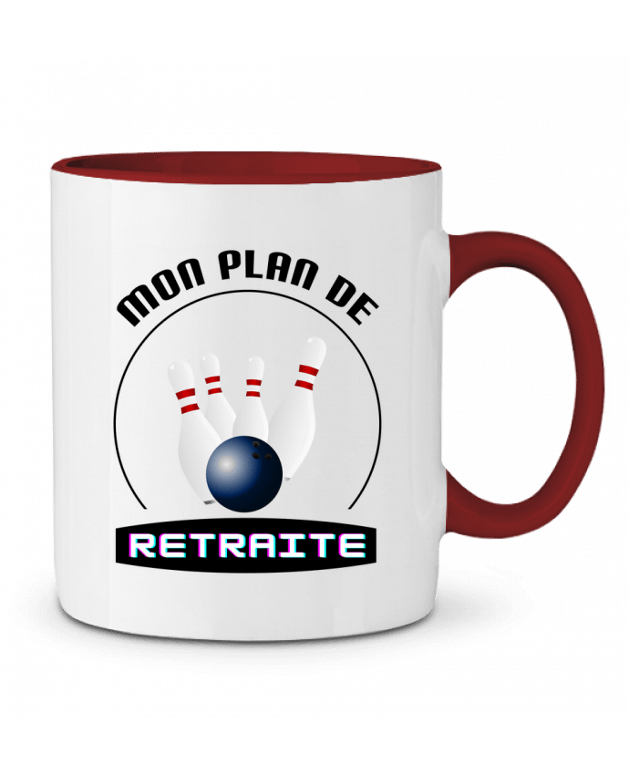 Mug bicolore Mon plan de retraite bowling - cadeau retraite Boxsoo