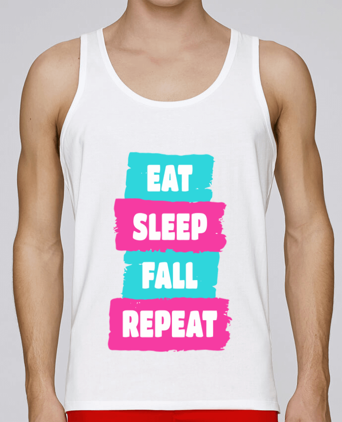 Débardeur homme Eat Sleep Fall Repeat - Fall Guys par Geekshow 100% coton bio
