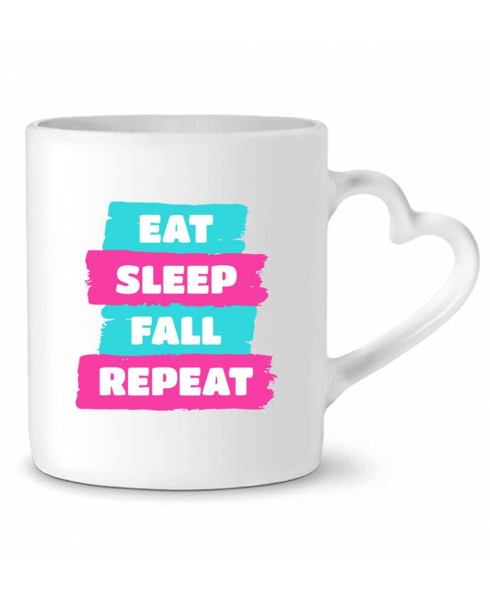 Mug coeur Eat Sleep Fall Repeat - Fall Guys par Geekshow