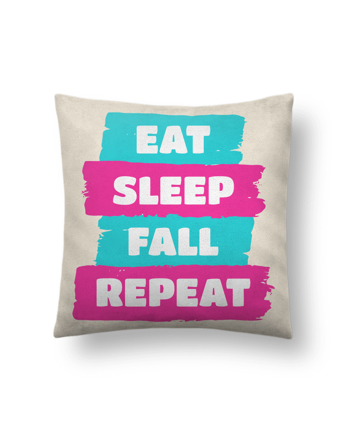 Coussin suédine Eat Sleep Fall Repeat - Fall Guys par Geekshow