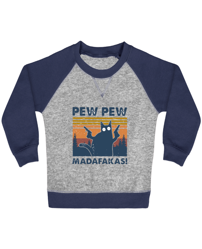 Sweat bébé manches contrastée Pew Pew Madafakas! par Geekshow