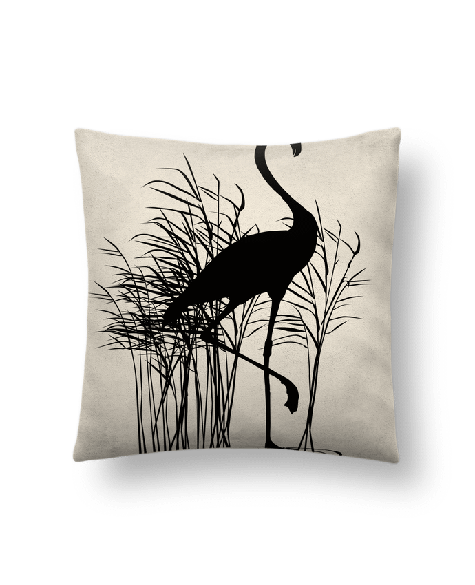 Cushion suede touch 45 x 45 cm Flamant roseaux by Studiolupi