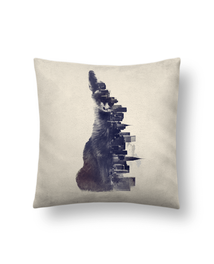 Coussin suédine Fox from the city par robertfarkas