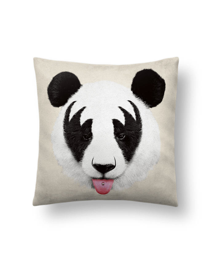 Coussin suédine Kiss of a panda par robertfarkas