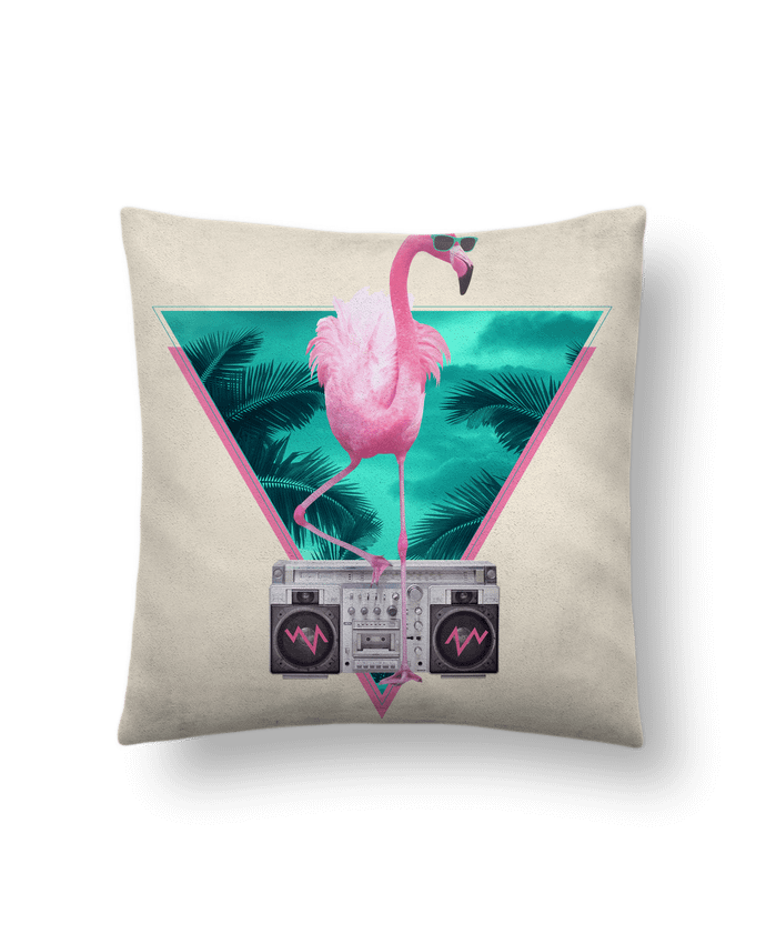 Cushion suede touch 45 x 45 cm Miami flamingo by robertfarkas
