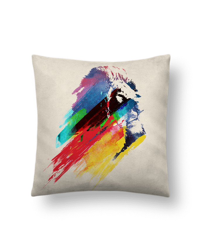 Cushion suede touch 45 x 45 cm Our hero lion by robertfarkas