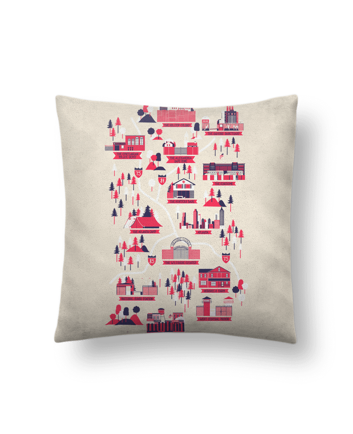 Cushion suede touch 45 x 45 cm The walking dead map by robertfarkas