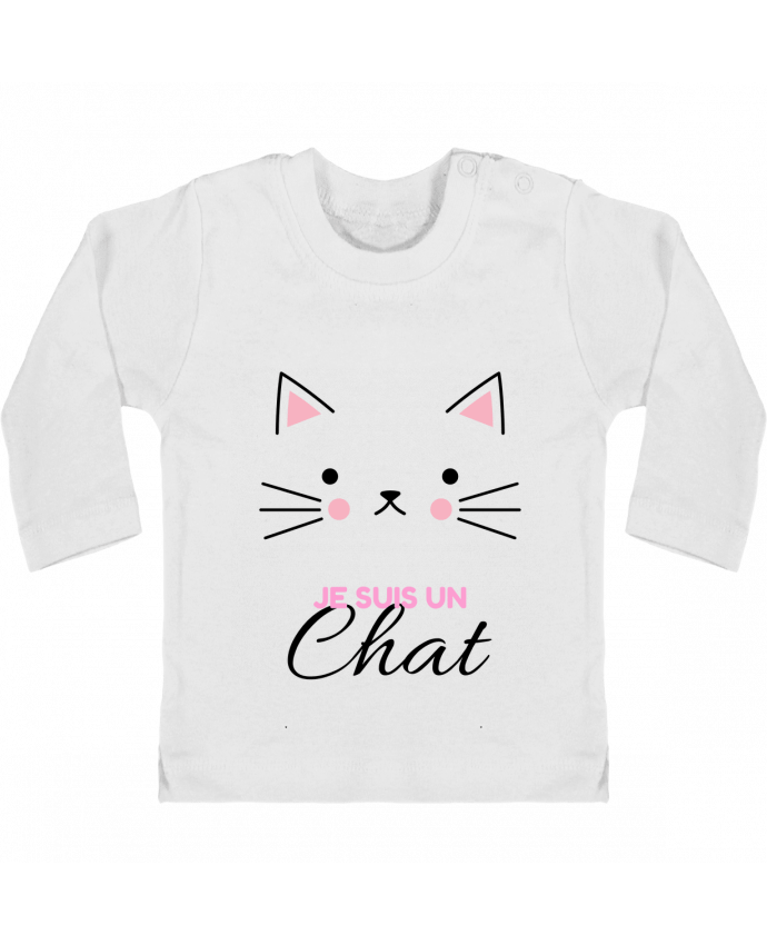 Camiseta Bebé Manga Larga con Botones  Je suis un chat manches longues du designer La boutique de Laura