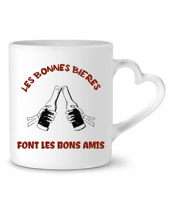 Mug coeur Les bonnes bières font les bons amis par La boutique de Laura