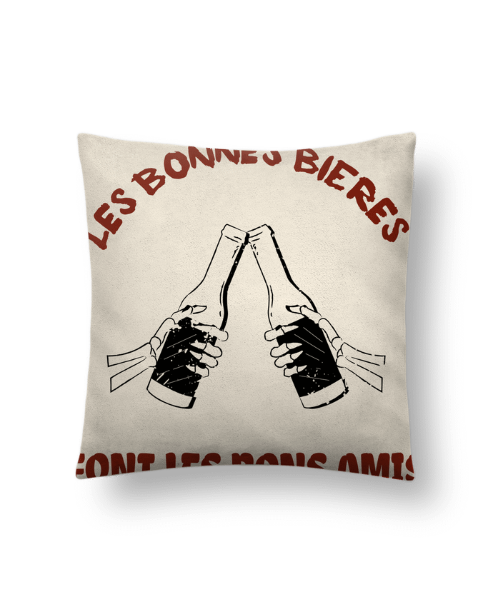 Coussin suédine Les bonnes bières font les bons amis par La boutique de Laura