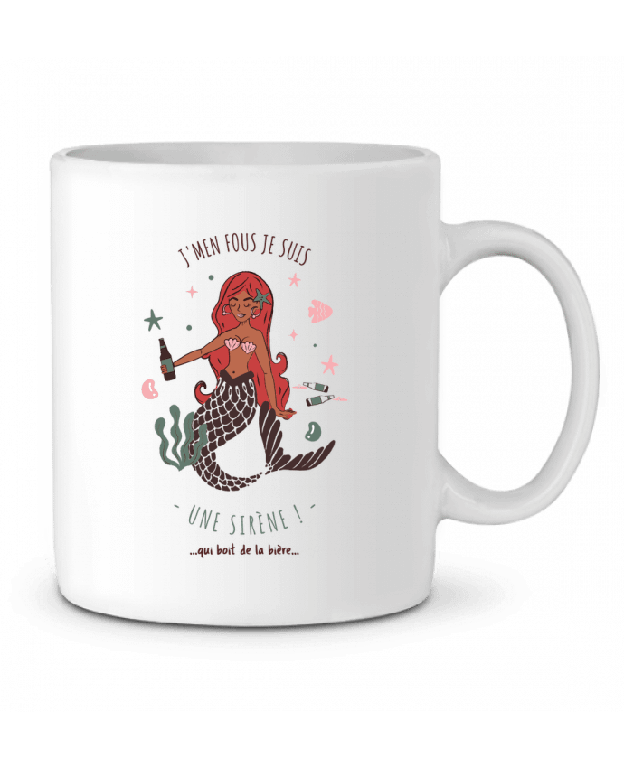 Mug  Je m'en fous je suis une sirène qui boit de la bière par La boutique de Laura