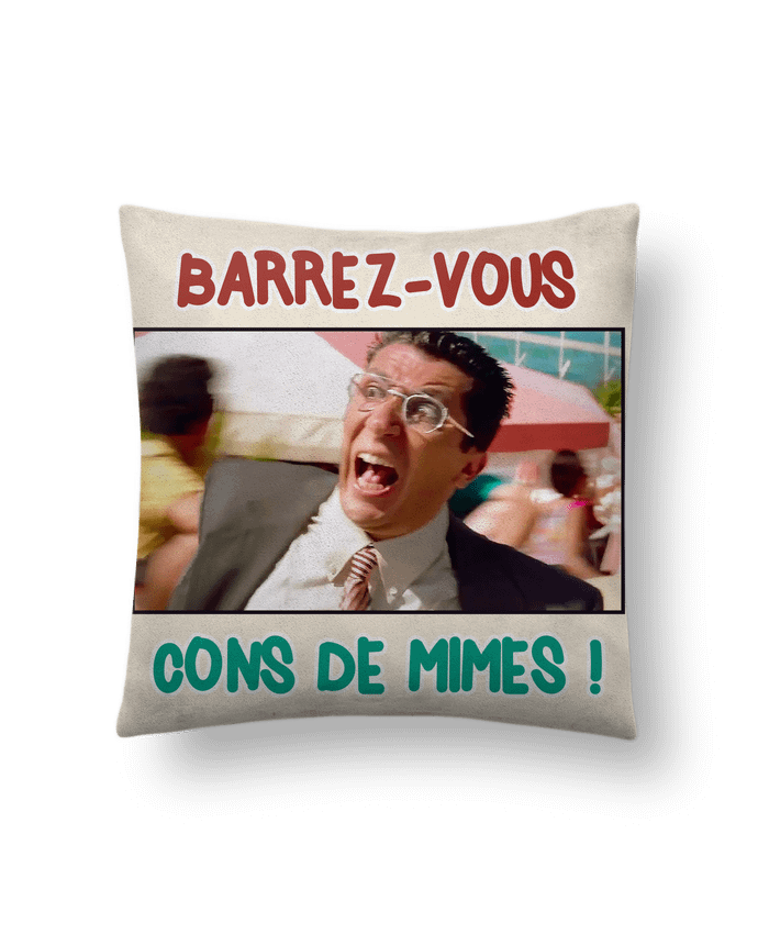 Coussin suédine Barrez-vous cons de mimes ! par La boutique de Laura