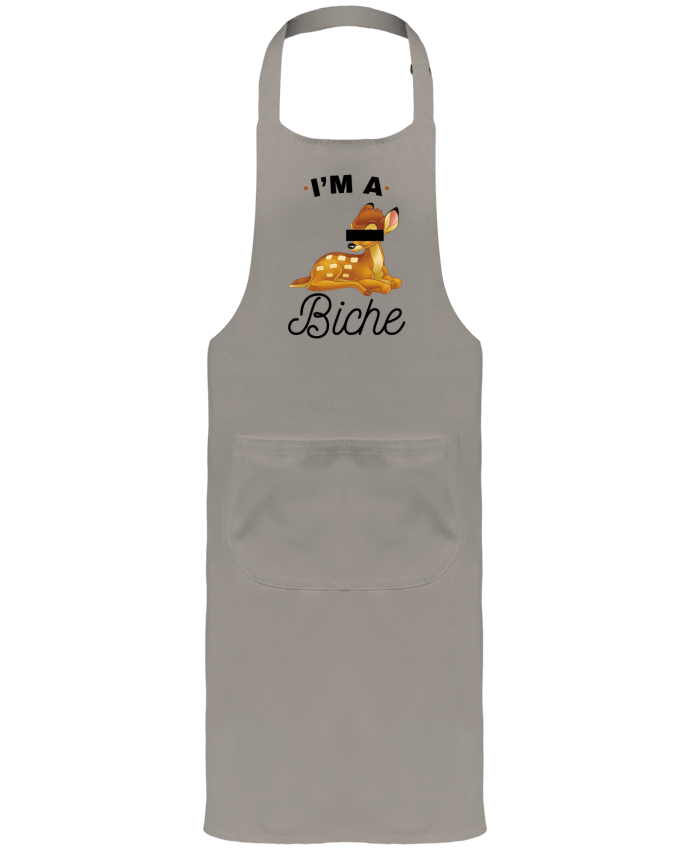 Tablier avec poches I'm a biche par La boutique de Laura