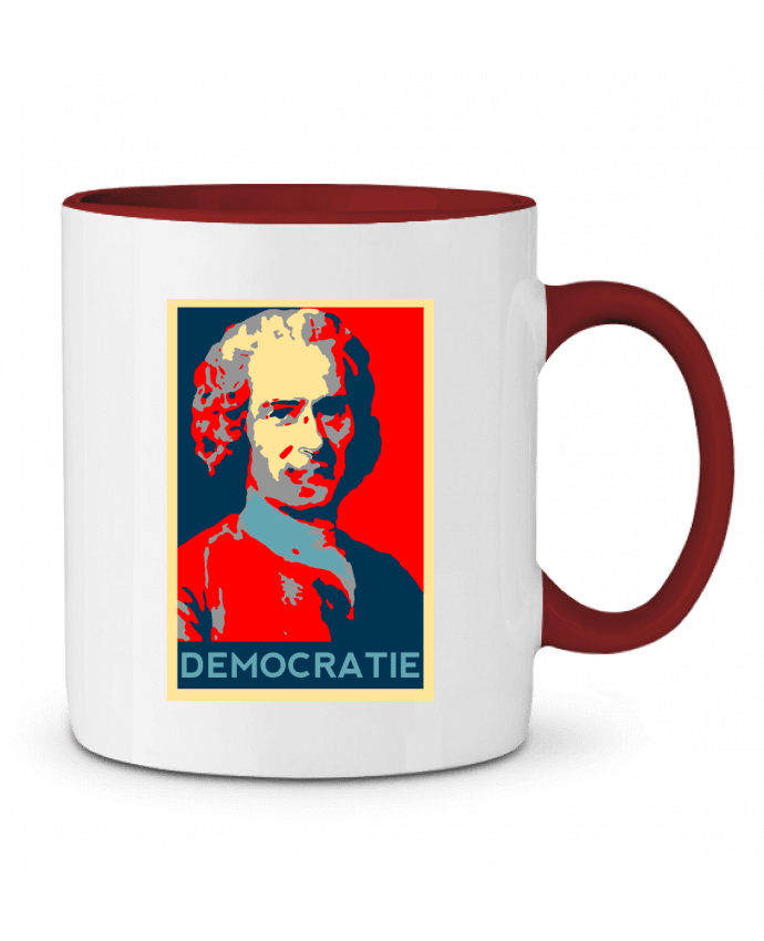 Mug bicolore Jean-Jacques Rousseau - Démocratie Hémipléjik