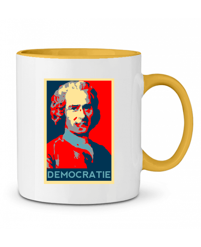 Mug bicolore Jean-Jacques Rousseau - Démocratie Hémipléjik