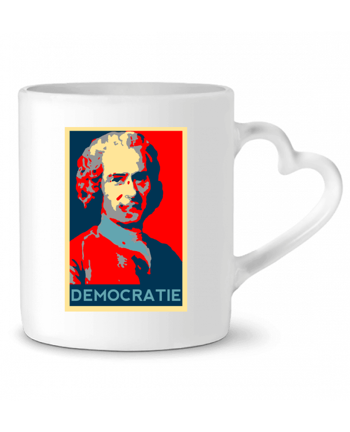 Mug coeur Jean-Jacques Rousseau - Démocratie par Hémipléjik