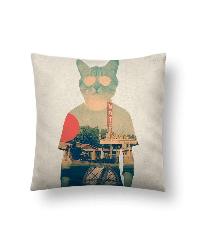 Cushion suede touch 45 x 45 cm Cool cat by ali_gulec