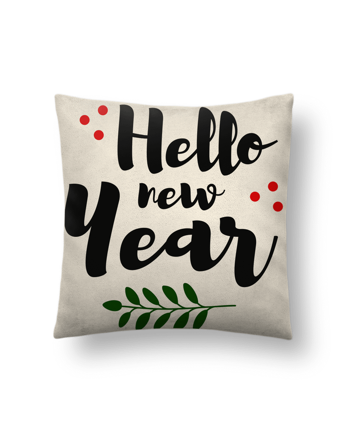 Cushion suede touch 45 x 45 cm Hello New Year by tunetoo