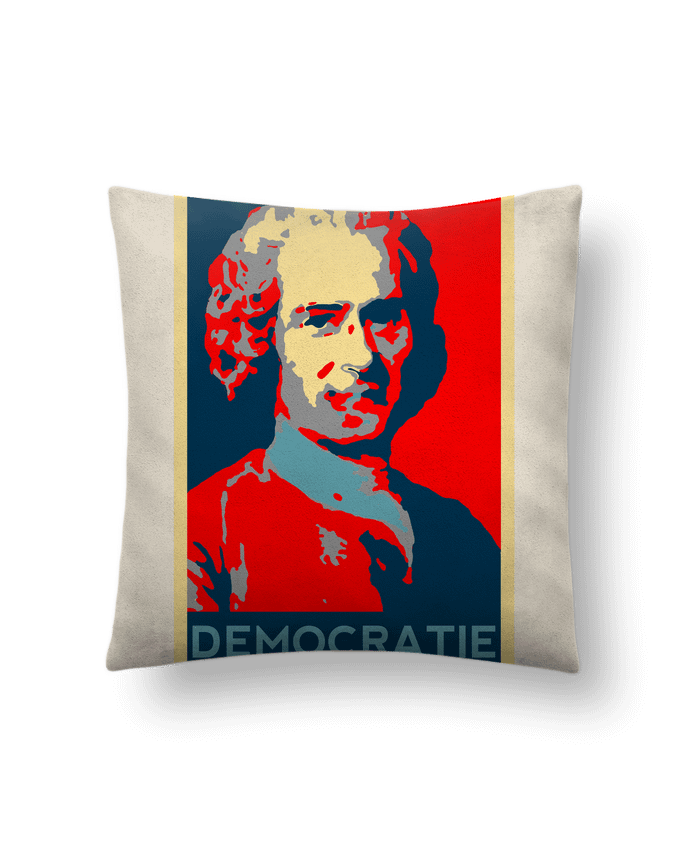 Coussin suédine Jean-Jacques Rousseau - Démocratie par Hémipléjik