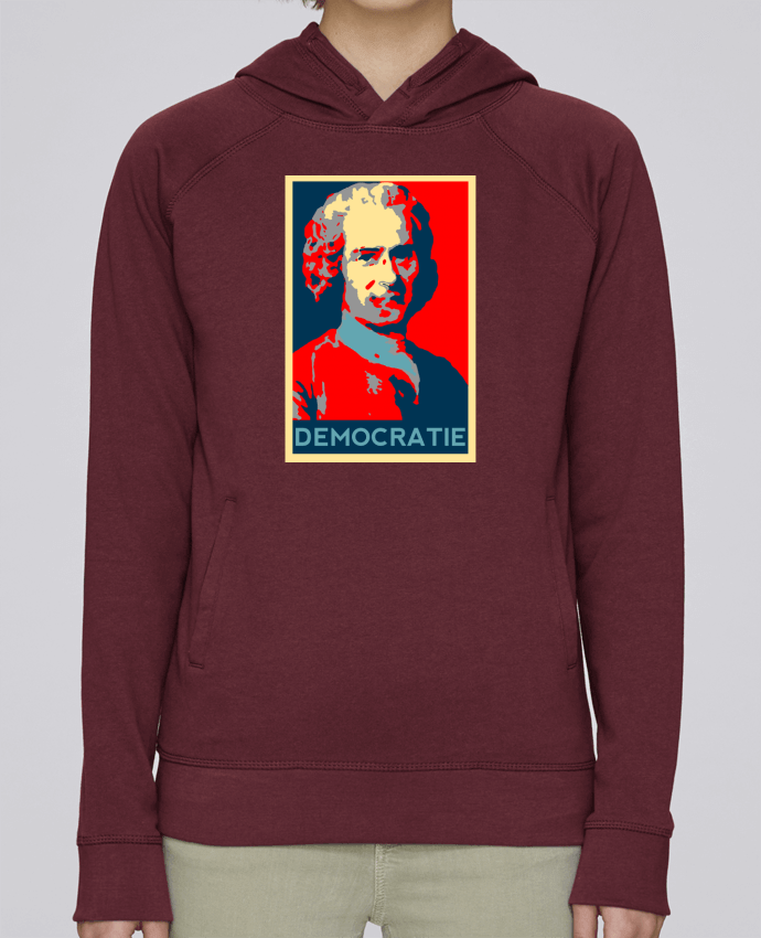 Sweat capuche femme Jean-Jacques Rousseau - Démocratie par Hémipléjik