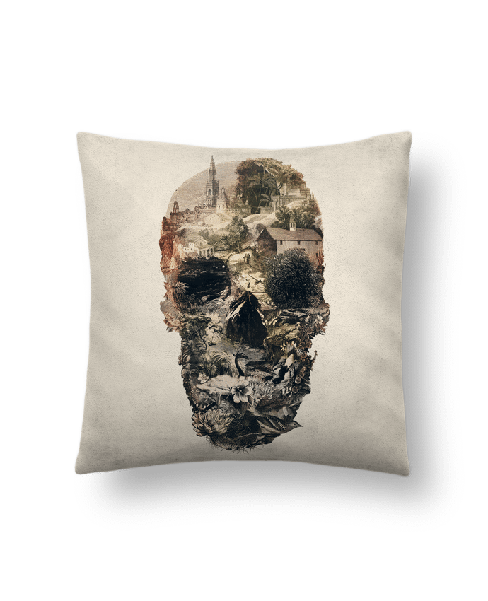 Cushion suede touch 45 x 45 cm Skull town by ali_gulec