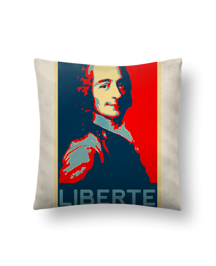Coussin suédine Voltaire - Liberté par Hémipléjik