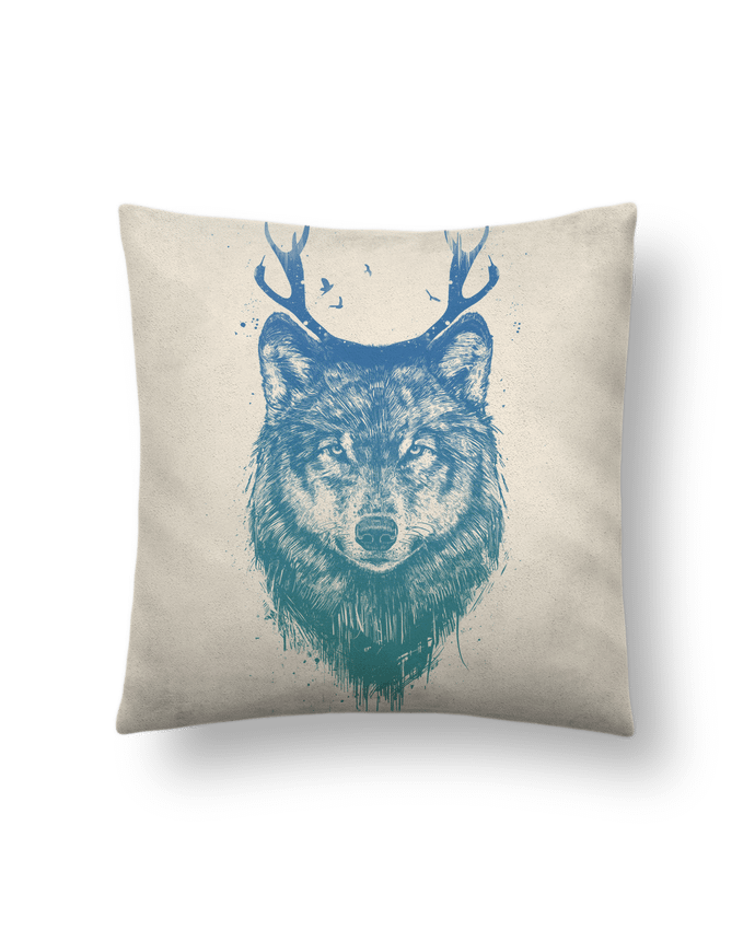 Coussin suédine Deer-Wolf par Balàzs Solti