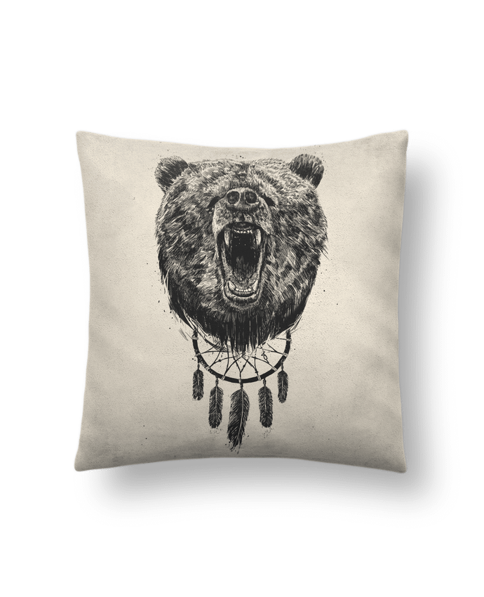 Coussin suédine dont wake the bear par Balàzs Solti